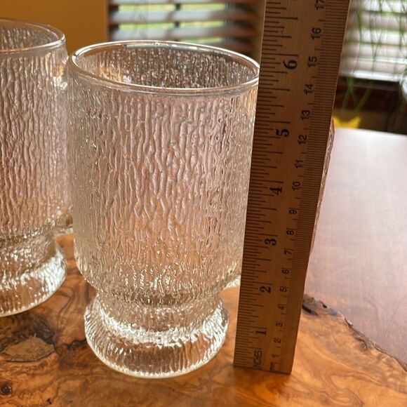 Indiana Glass Tree Bark Pedestal Mugs - Picture 3 of 5